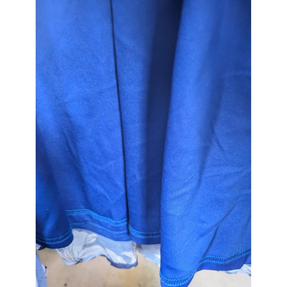 DM Fashion Maxi Dress Women's XS Blue Floral V-Neck Long Sleeve DM1946 Chiffon - Picture 7 of 10